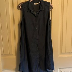 Joan Rivers Lg denim sleeveless dress with pockets